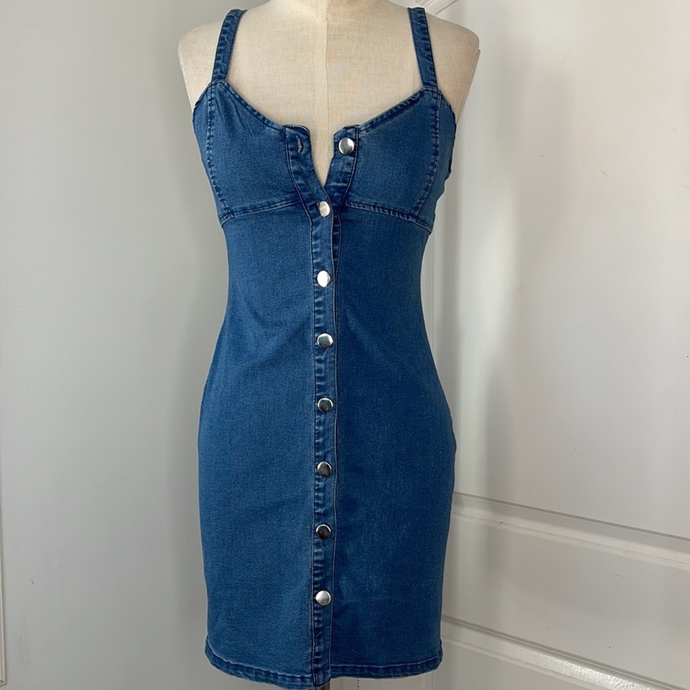 Iris Blue Denim Mini Dress